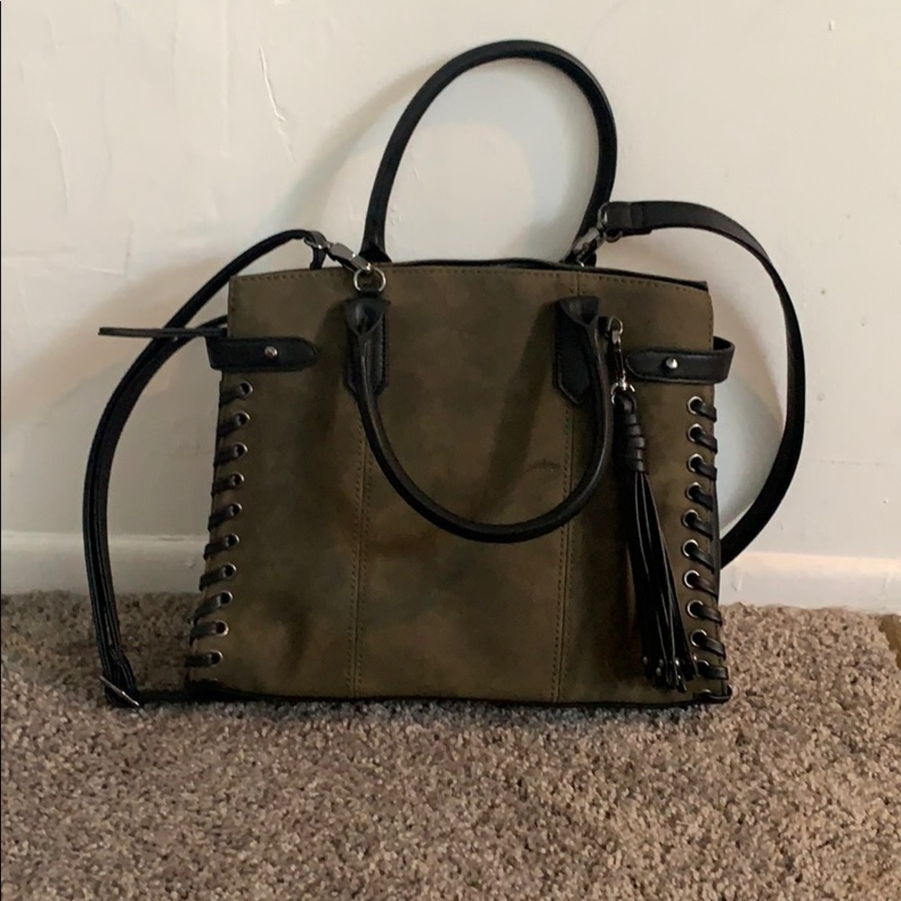 Army green and black shoulder bag